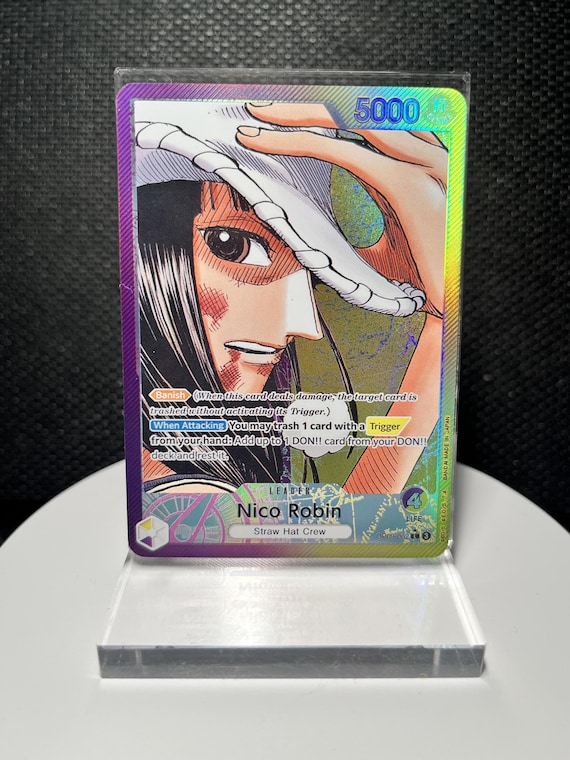 Nico Robin OP09-062 Proxy Card | Holographic Textured One Piece Card | Emperors in the New World | Leader L | Collector Display Card