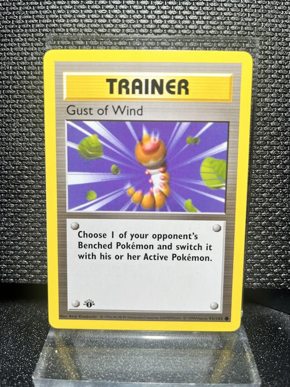 Gust of Wind Trainer Card – Base Set 1st Edition Style Proxy, Non-Holo Replica