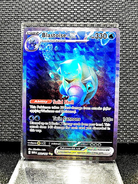 Blastoise ex Proxy Card – Full Art Holographic Pokémon TCG – Ultra Rare Water Type – Custom Modern Pokémon Card