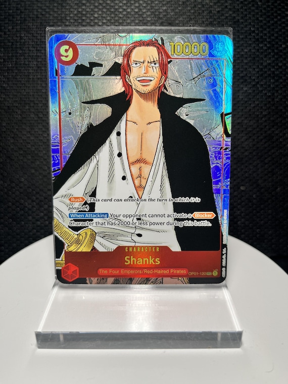 Shanks OP01-120 SEC Proxy Card | Romance Dawn Manga Alternate Art | Holographic Textured Foil Card | One Piece Collectible