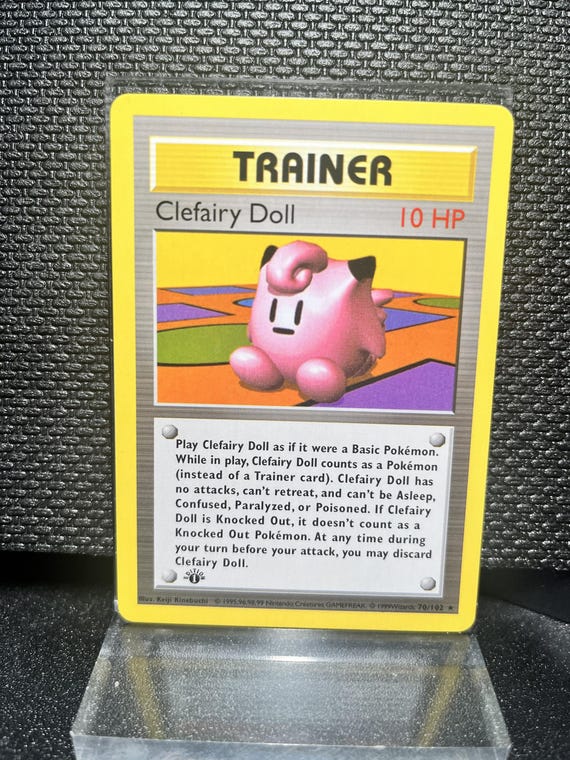 Clefairy Doll Trainer Card – Base Set 1st Edition Style Proxy (70/102)