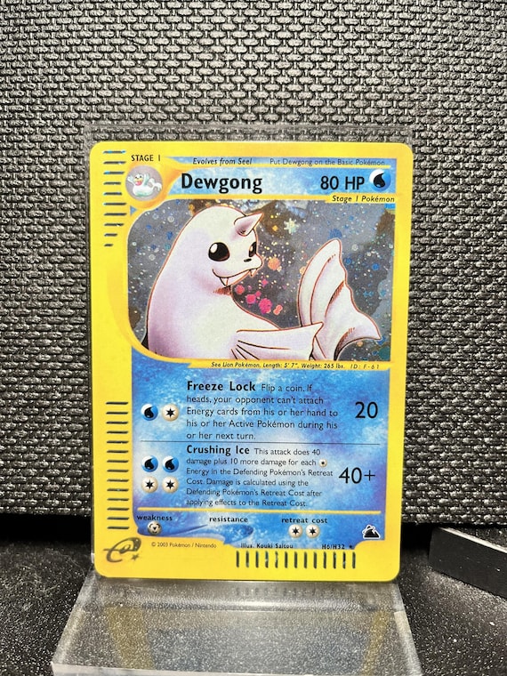 Dewgong Skyridge H6 Holo Rare Proxy Card | Vintage E‑Series Style Pokémon | Custom Fan Made Holographic