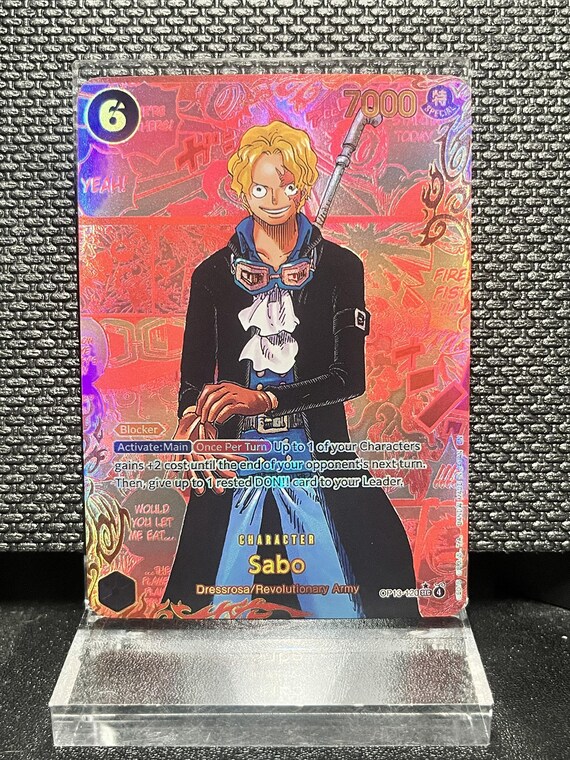 Sabo OP13-120 Proxy Card | Carrying On His Will Set, Holographic Textured Anime TCG