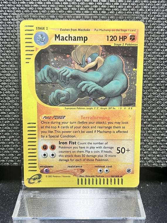 Machamp Expedition Set (16) Holo Rare Proxy Card | e‑Reader Era Collection | Pokémon Style Custom Card | Display Collectible