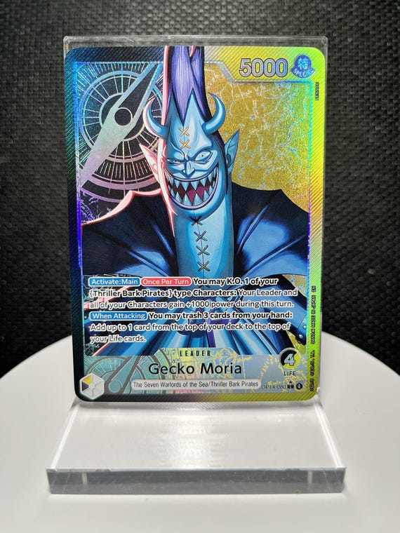 Gecko Moria Alternate Art | The Azure Sea's Seven OP14-080 (L) | One Piece Leader Foil Collectible Proxy Card