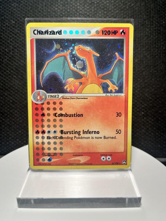 Charizard 6/108 Proxy Card | EX Power Keepers Holo Rare Holofoil | Vintage Charizard Display Card | Collectible Fan Made Card
