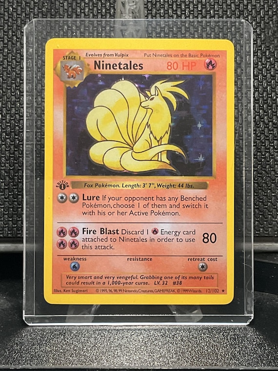 Ninetales Proxy Pokémon Card | Vintage Base Set Style | Custom Holo Replica | Retro Display Collectible |
