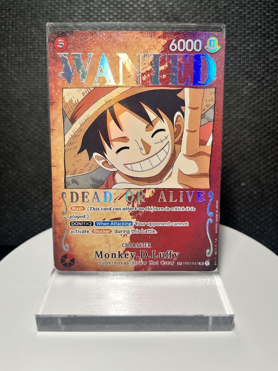 Monkey D Luffy ST01-012 Proxy Card | Wanted Poster One Piece Card | Holographic Textured Card | Pillars of Strength | SR