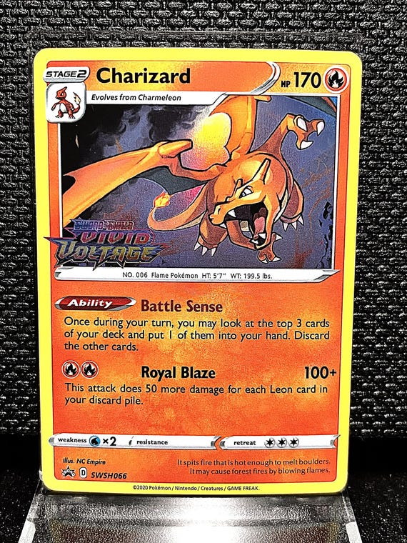 Charizard Proxy Card • Vivid Voltage Style Custom Pokémon Card • Full Art Fire‑Type Replica • Collectible Display TCG Card
