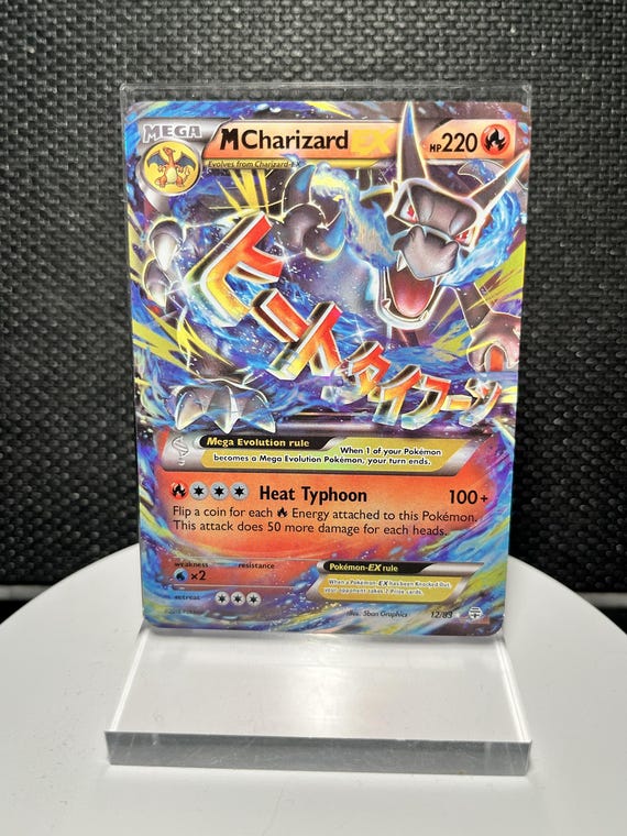 M Charizard EX 12/83 Ultra Rare Holofoil Proxy Card | Generations Set Inspired Collectible Display Card | Mega Charizard Custom Trading Card