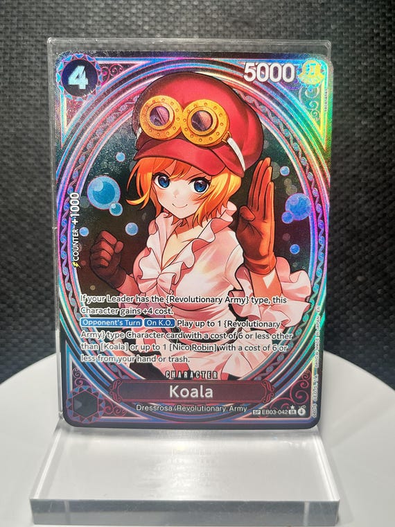 One Piece Koala SR Proxy Card EB03-042 | Heroine’s Edition Holographic Textured Anime Card | OP TCG Collectible Display