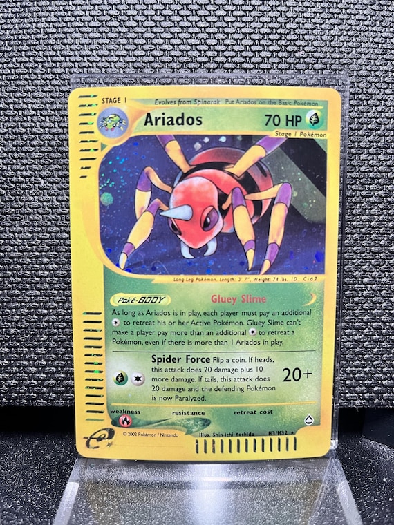 Ariados H3/H32 Aquapolis Style Holographic Proxy Pokémon Card – Vintage E‑Series Inspired Bug Pokémon