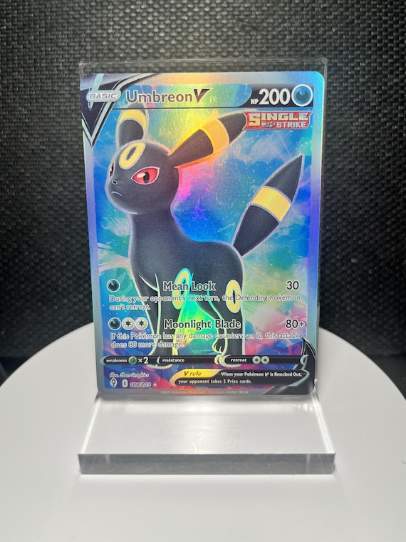 Umbreon V 188/203  | Evolving Skies Full Art Ultra Rare Holofoil | Eeveelution Proxy Card | Umbreon Collector Gift | Fan Art