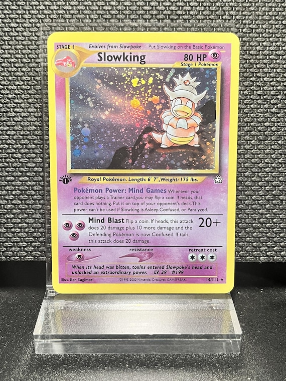 Slowking Proxy Card – 1st Edition Holo Vintage Pokémon TCG – Neo Genesis Style Psychic Pokémon – Custom Holographic Card