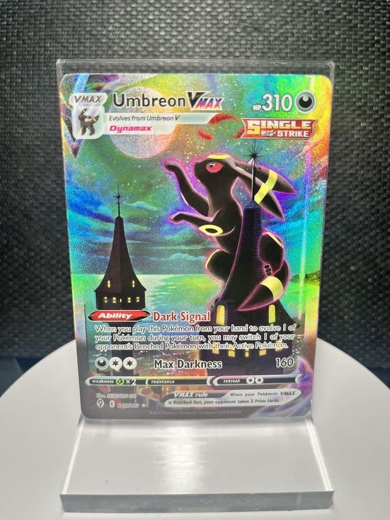Umbreon VMAX 215/203 Secret Rare Holofoil Proxy Card – Evolving Skies Alt Art Moonlight Custom TCG Display Collectible