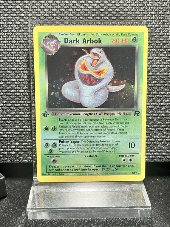 Dark Arbok 1st Edition Holofoil Proxy Card – Team Rocket Display Collectible
