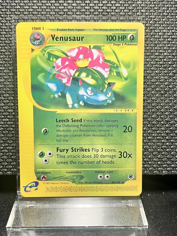 Venusaur Expedition Set (67) Non‑Holo Rare Proxy Card | e‑Reader Era Collection | Pokémon Style Custom Card | Vintage Display Collectible