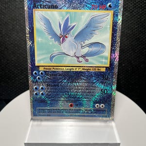 Articuno 2/110 Omvänd Holofoil Proxy-kort – Legendariskt samlingsset – Vintage Ice Pokémon Holo-displaykort