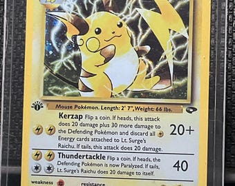 Lt. Surge's Raichu Proxy Card – Gym Challenge, Vintage Style