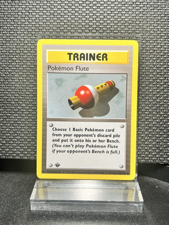 Pokémon Flute Trainer 86/102 – Base Set 1st Edition Style Proxy Pokémon Card | Non‑Holo Vintage Replica