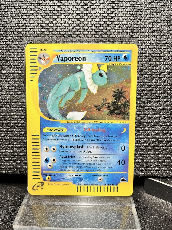 Vaporeon Skyridge H31 Holo Rare Proxy Card | Vintage E‑Series Style Pokémon | Custom Fan Made Holographic