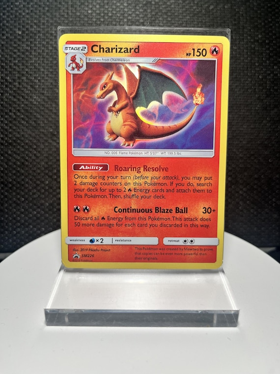 Charizard SM226 Proxy Card | Sun & Moon Promo Holofoil | Collectible Display Card | SM226 Promo Charizard Fan Art Card