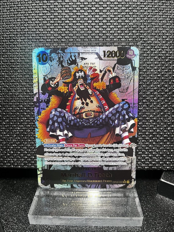 Marshall D. Teach Holographic Textured Proxy Card – One Piece Blackbeard Pirates Collectible (OP09-093)