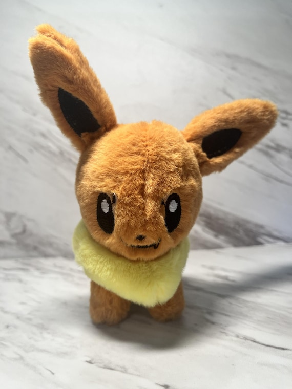Handmade Eevee Plush with Keychain – Soft Collectible Pokémon-Inspired Plush Toy