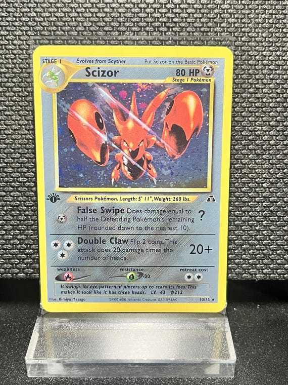 Neo Discovery Scizor (10) – Holo Rare 1st Edition Holofoil | Neo Era Collection Proxy