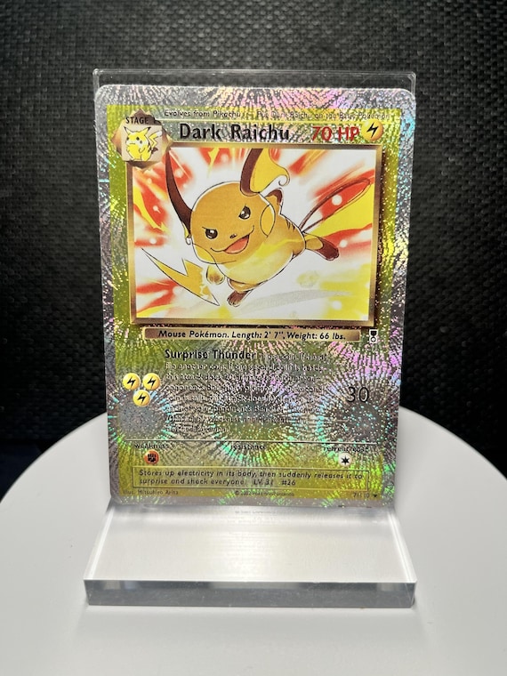 Dark Raichu 7/110 Reverse Holofoil Proxy Card – Legendary Collection Set – Vintage Electric Pokémon Holo Display Card