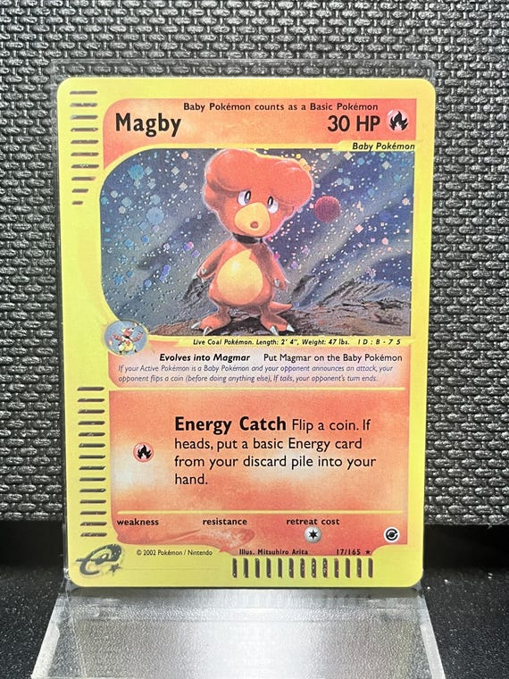 Magby Expedition Set (17) Holo Rare Proxy Card | e‑Reader Era Collection | Pokémon Style Custom Card | Display Collectible