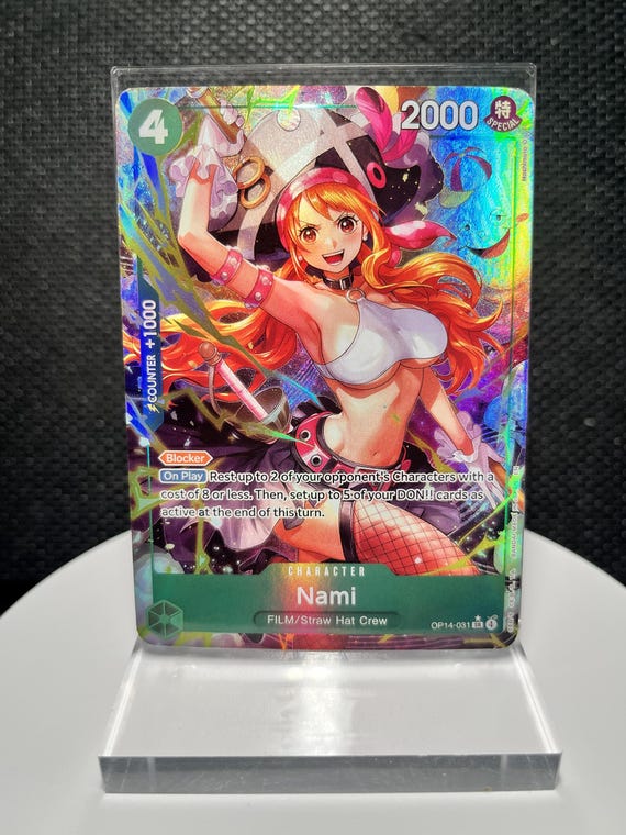 Nami Alternate Art | The Azure Sea's Seven OP14-031 (SR) Holographic One Piece Collectible Proxy Card