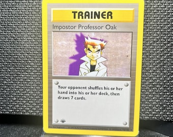 Impostor Professor Oak Trainer Karte - Basis-Set 1st Edition Style Proxy Replica (73/102)