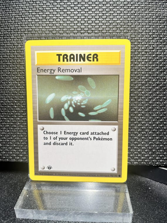 Energy Removal Trainer Card – Base Set 1st Edition Style Replica 92/102