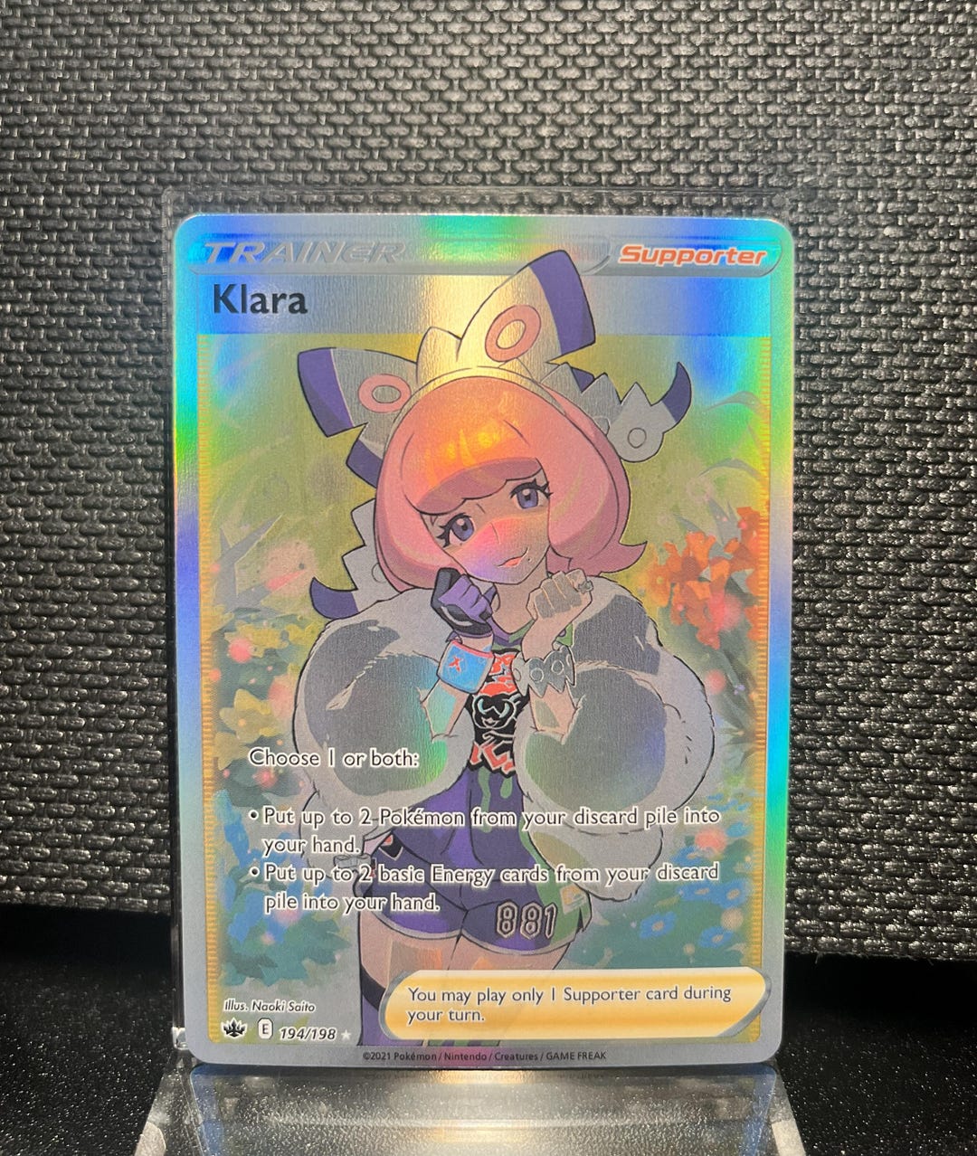 Klara Full Art Trainer Pokémon Card | Supporter Holo Replica ...