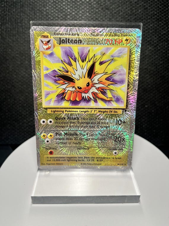 Jolteon 14/110 Reverse Holofoil Proxy Card – Legendary Collection Set – Vintage Style Electric Pokémon Display Card