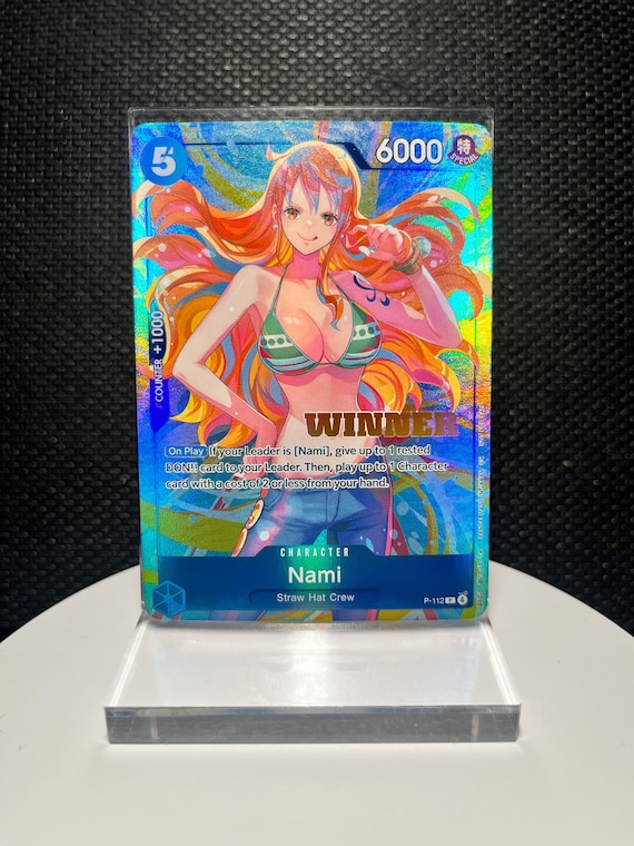 Nami One Piece Proxy Card | Heroines Battle Winner Pack P-112 PR (Holographic Textured)