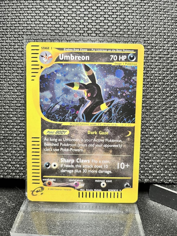 Umbreon Skyridge H30 Holo Rare Proxy Card | Vintage E‑Series Style Pokémon | Custom Fan Made Holographic