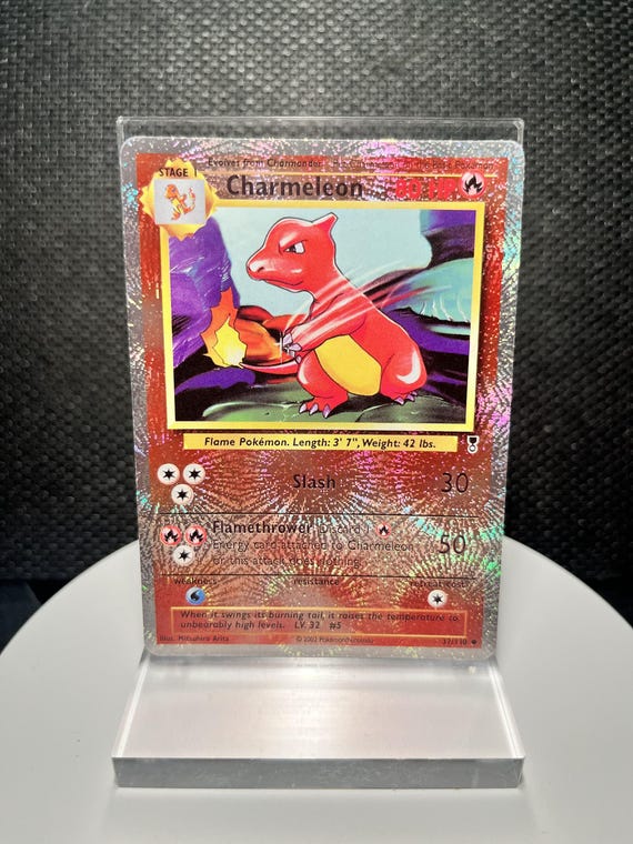Charmeleon 37/110 Reverse Holofoil Proxy Card – Legendary Collection Set – Vintage Fire Pokémon Holo Display Card