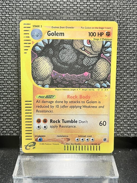 Golem Expedition Set (14) Holo Rare Proxy Card | e‑Reader Era Collection | Pokémon Style Custom Card | Display Collectible