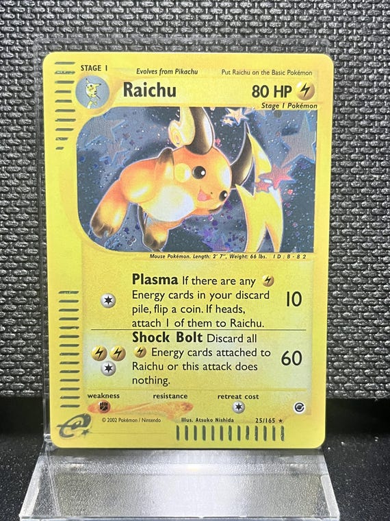 Raichu Expedition Set (25) Holo Rare Proxy Card | e‑Reader Era Collection | Pokémon Style Custom Card | Display Collectible