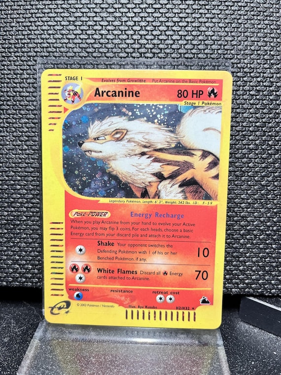 Arcanine Skyridge H2 Holo Rare Proxy Card | Vintage E‑Series Style Pokémon | Custom Fan Made Holographic