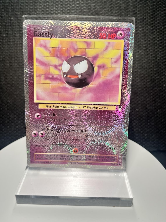 Gastly 76/110 Reverse Holofoil Proxy Card – Legendary Collection Set – Vintage Ghost Pokémon Holo Display Card