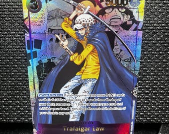 Trafalgar Law Proxy Card OP05-069 – Holographic Textured Collectible (Custom Anime Trading Card)