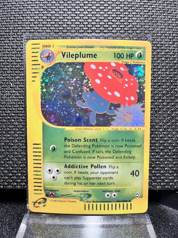Vileplume H13/H32 Aquapolis Style Holographic Proxy Pokémon Card – Vintage E‑Series Inspired Grass Pokémon