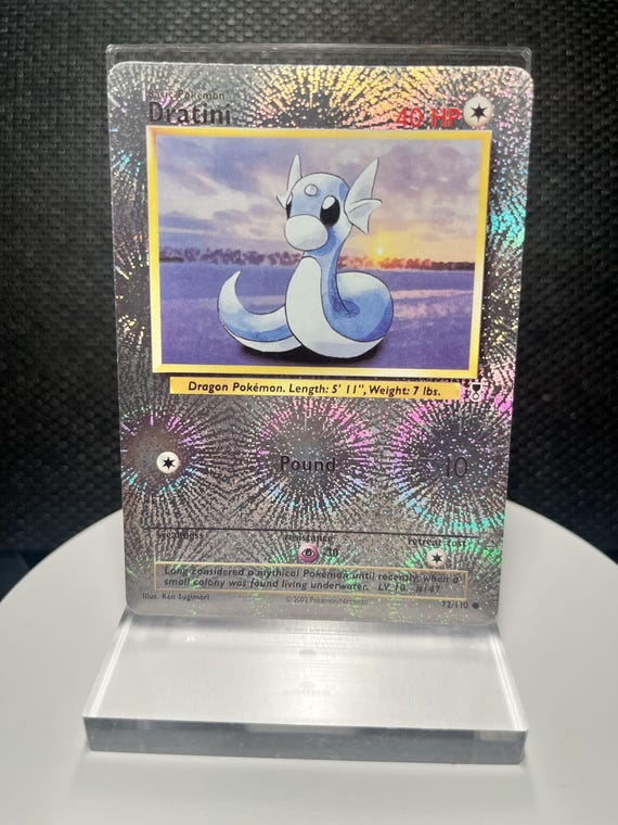 Dratini 72/110 Reverse Holofoil Proxy Card – Legendary Collection Set – Vintage Dragon Pokémon Holo Display Card