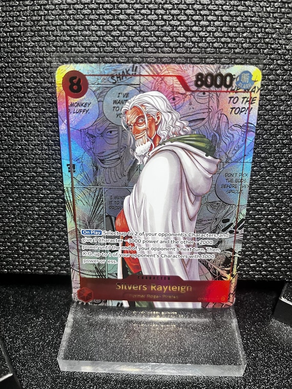 Silvers Rayleigh Holographic Textured Proxy Card – One Piece Custom Anime Collectible (OP08-118)