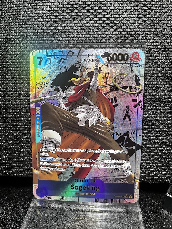 Sogeking Holographic Textured Proxy Card – One Piece Custom Anime Collectible (OP03-122)