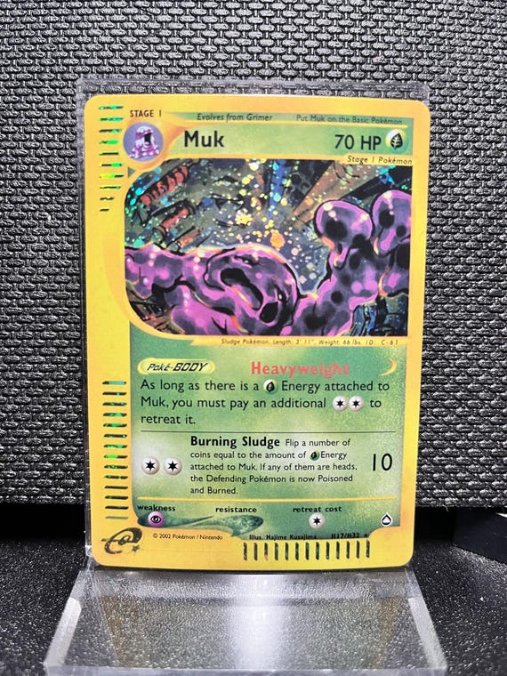 Muk H27/H32 Aquapolis Style Holographic Proxy Pokémon Card – Vintage E‑Series Inspired Poison Pokémon