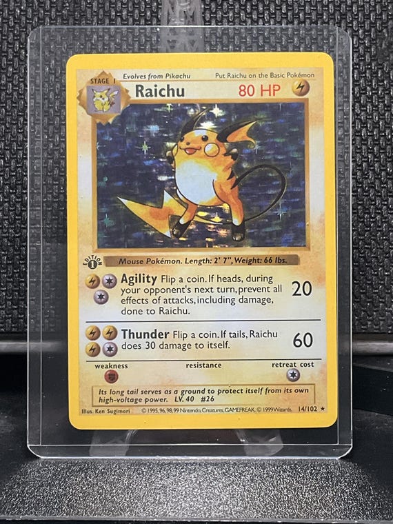 Raichu Proxy Card | Vintage Holo Electric-Type Replica